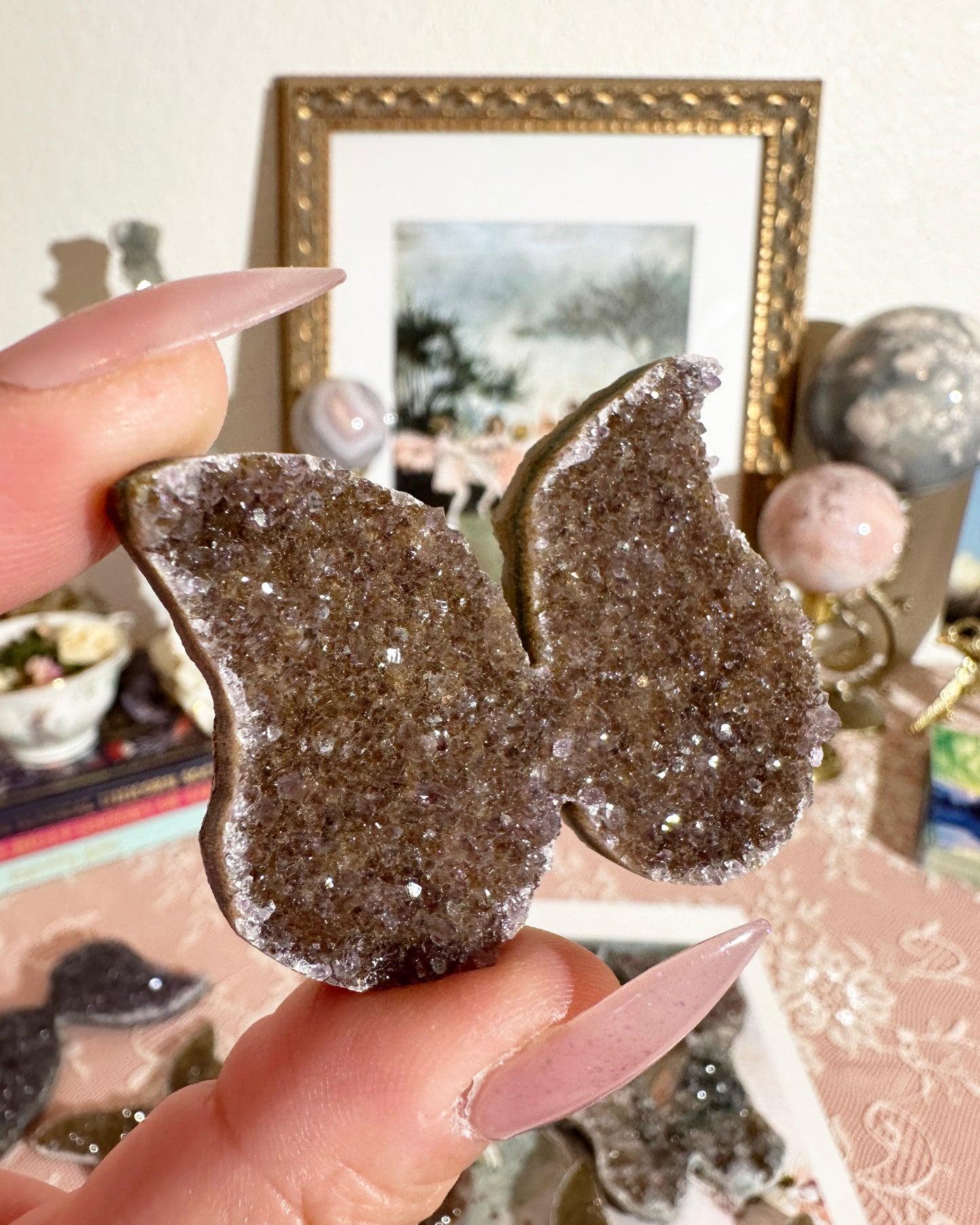 Rainbow Amethyst Butterfly Crystal – Druzy Carving, Transformation | Choose Your Piece