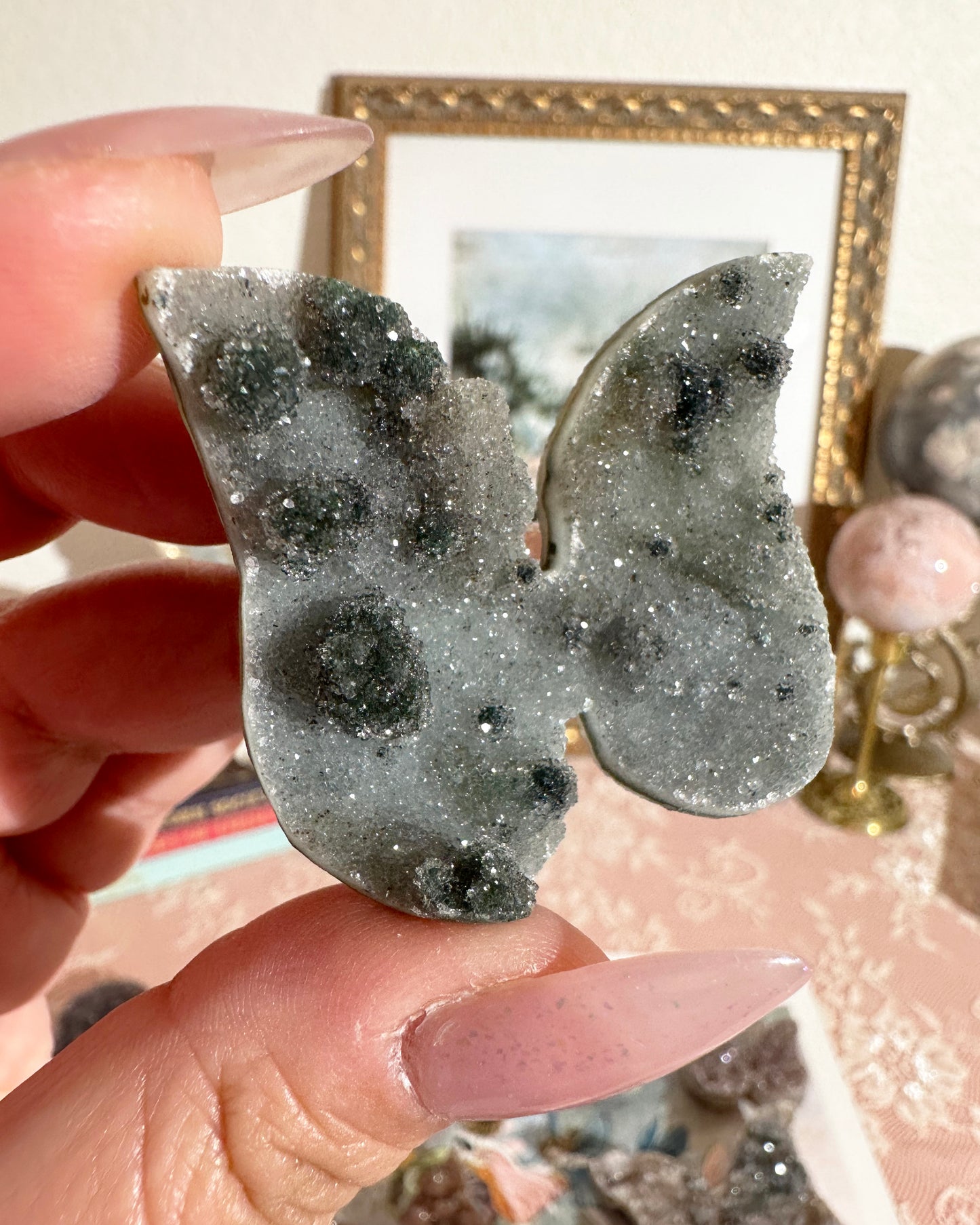 Rainbow Amethyst Butterfly Crystal – Druzy Carving, Transformation | Choose Your Piece