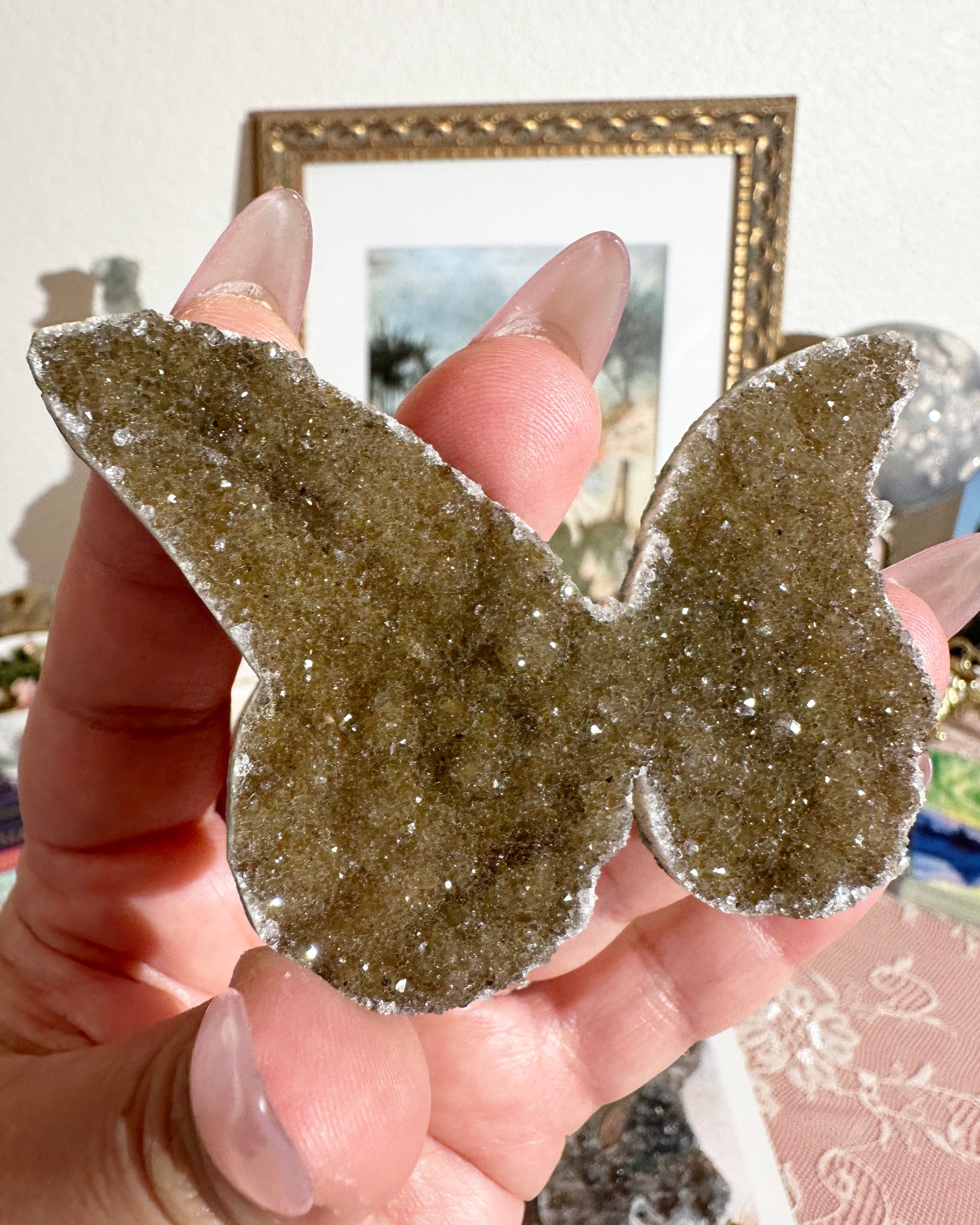 Rainbow Amethyst Butterfly Crystal – Druzy Carving, Transformation | Choose Your Piece