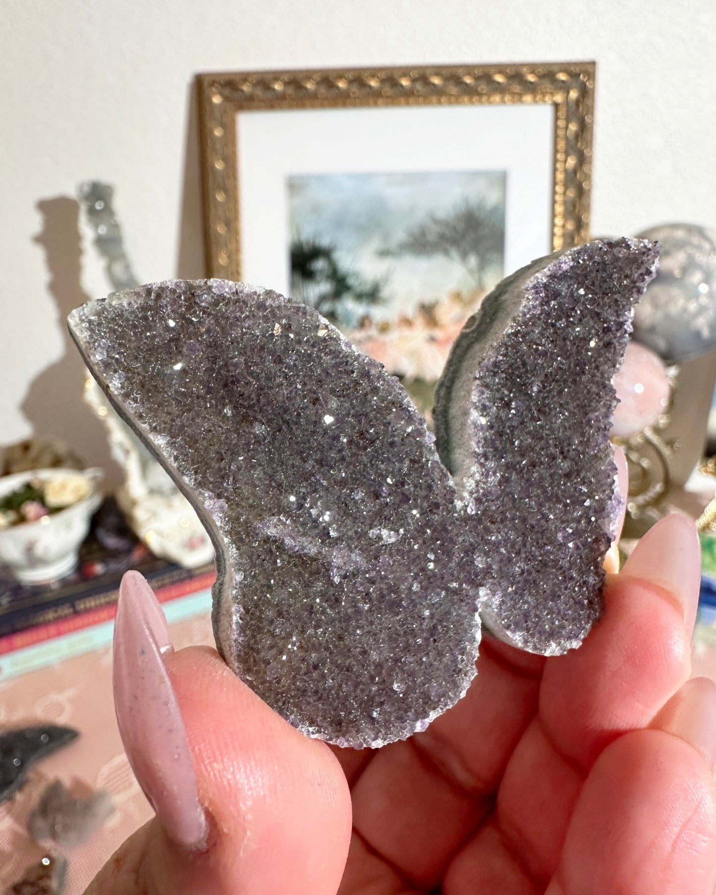 Rainbow Amethyst Butterfly Crystal – Druzy Carving, Transformation | Choose Your Piece