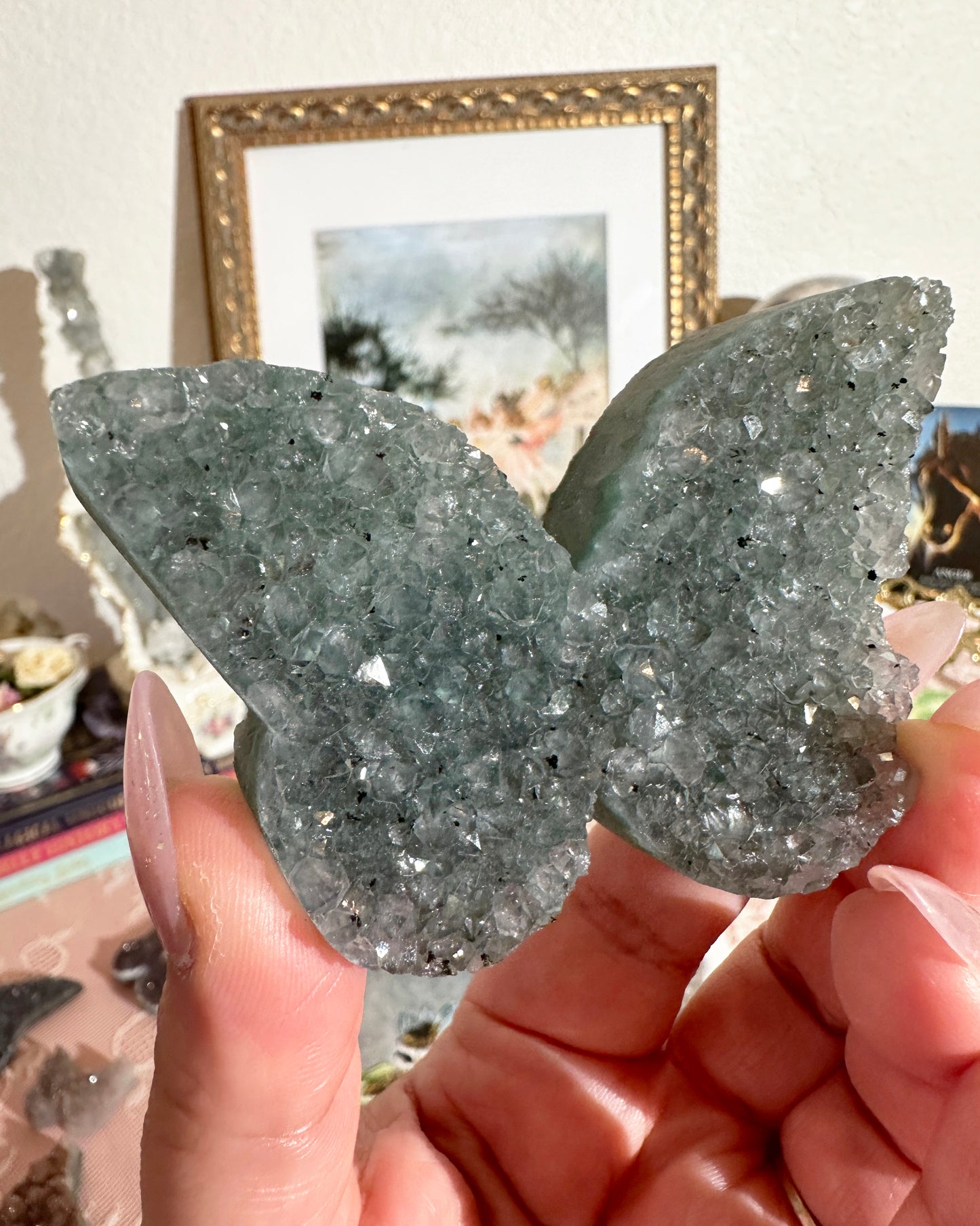 Rainbow Amethyst Butterfly Crystal – Druzy Carving, Transformation | Choose Your Piece