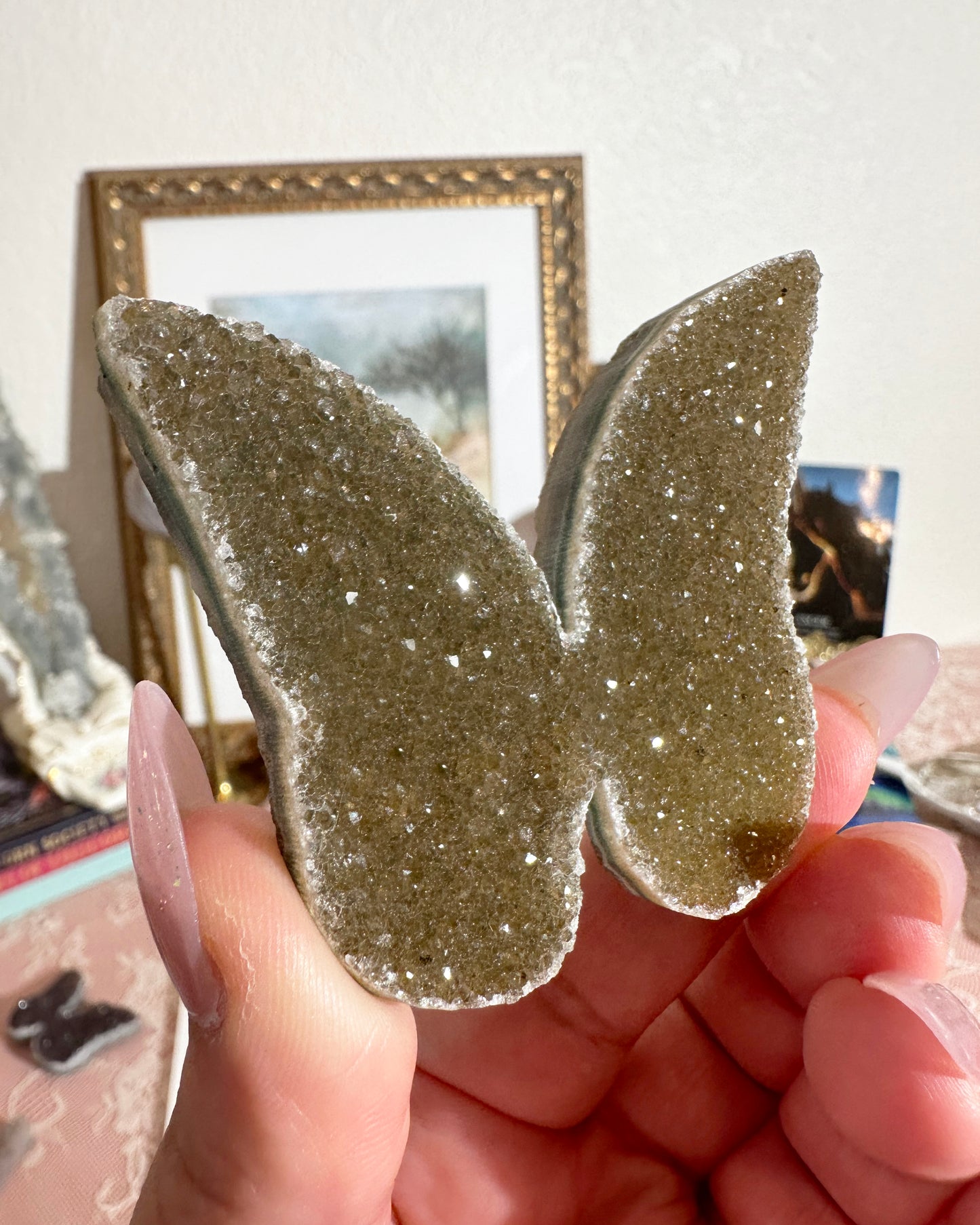 Rainbow Amethyst Butterfly Crystal – Druzy Carving, Transformation | Choose Your Piece