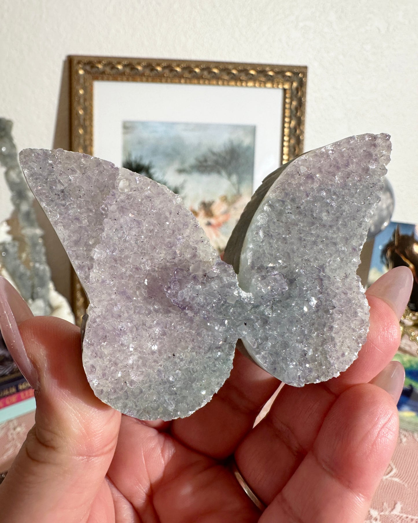 Rainbow Amethyst Butterfly Crystal – Druzy Carving, Transformation | Choose Your Piece