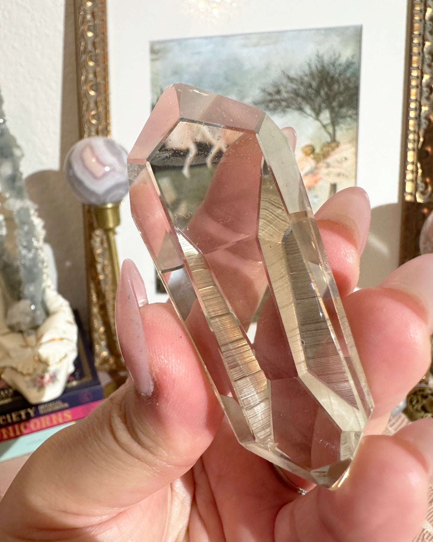 Smoky Lemurian Quartz – Partially Polished Double‑Terminated Point, Ascension Stone | Choose Size