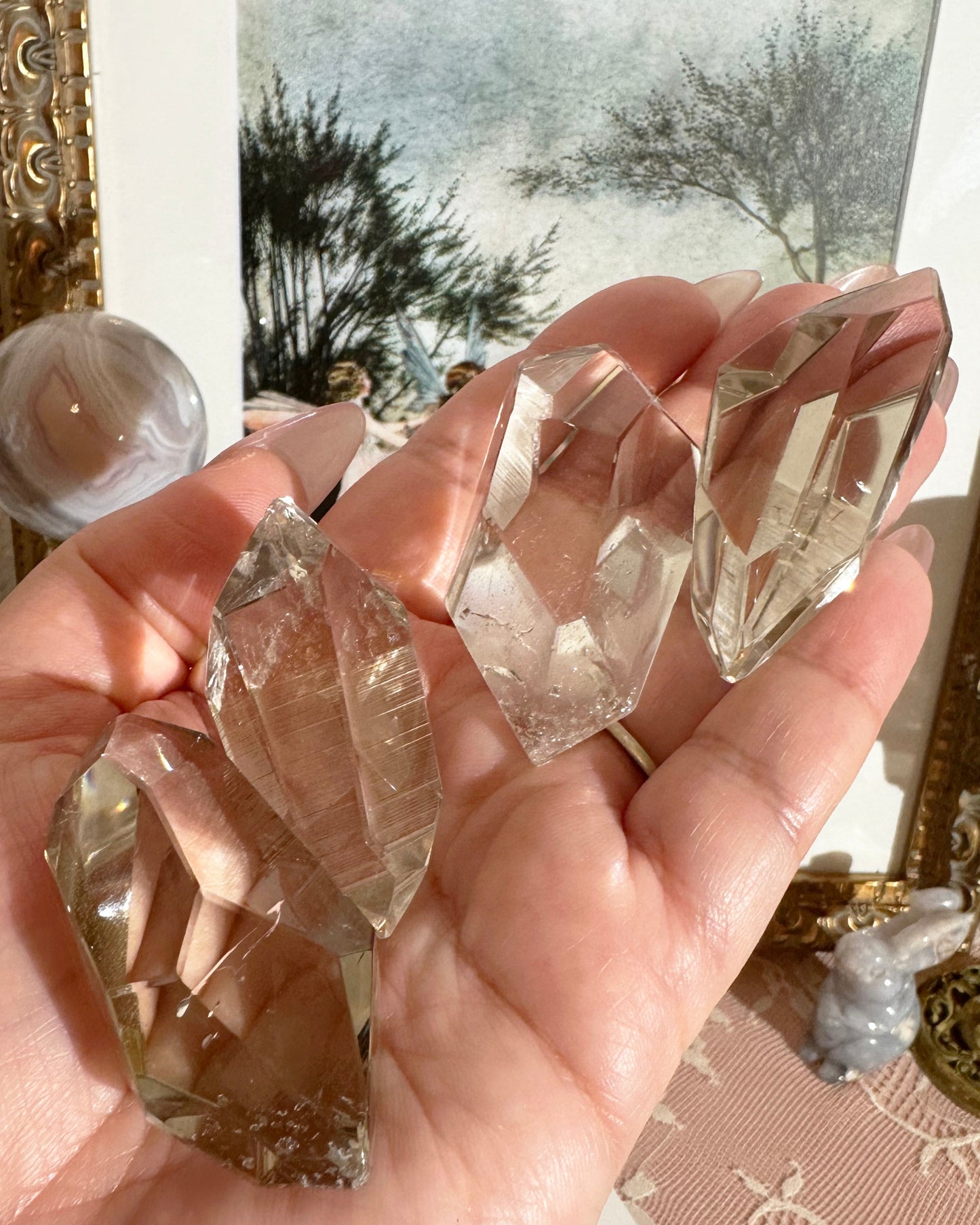 Smoky Lemurian Quartz – Partially Polished Double‑Terminated Point, Ascension Stone | Choose Size