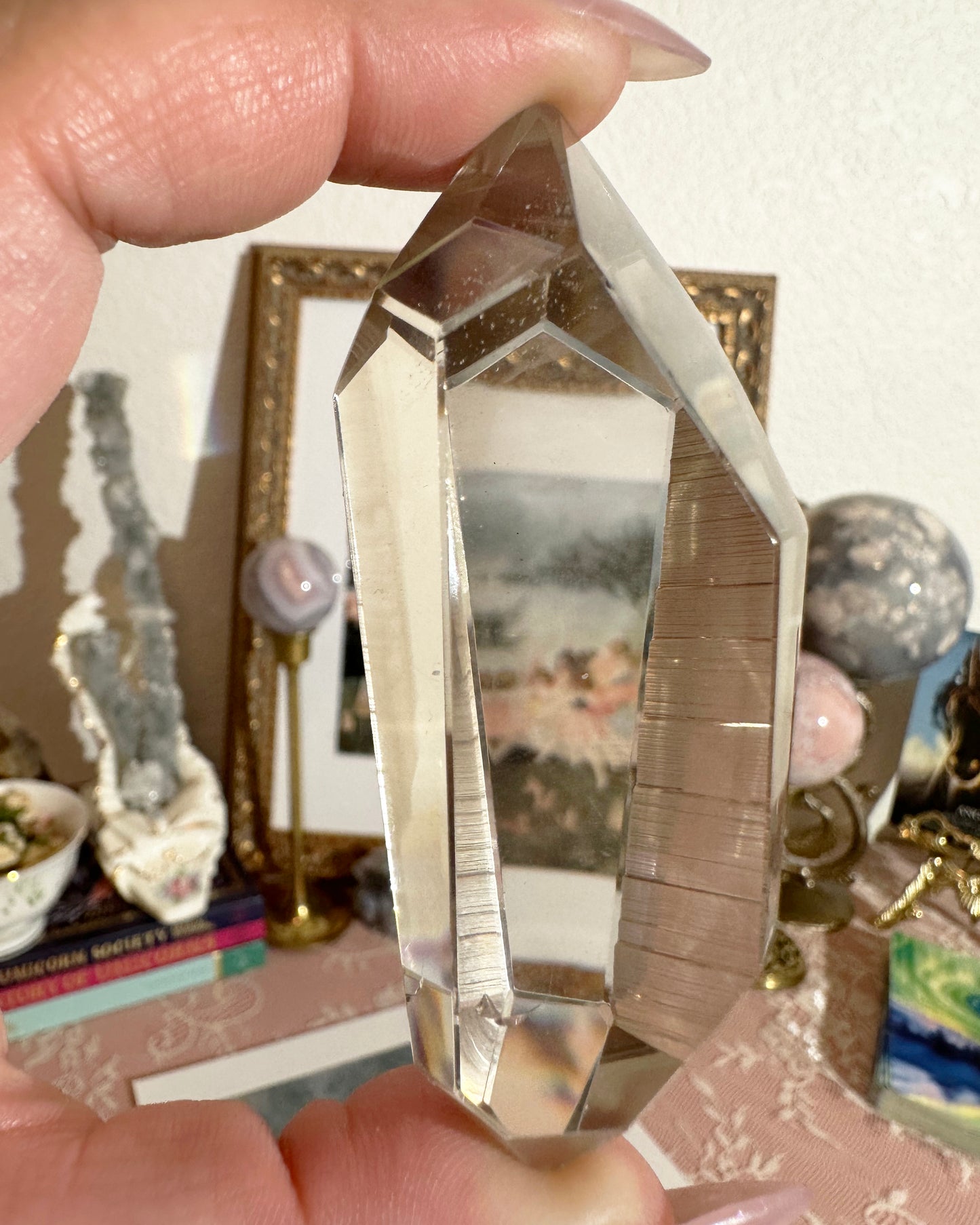 Smoky Lemurian Quartz – Partially Polished Double‑Terminated Point, Ascension Stone | Choose Size