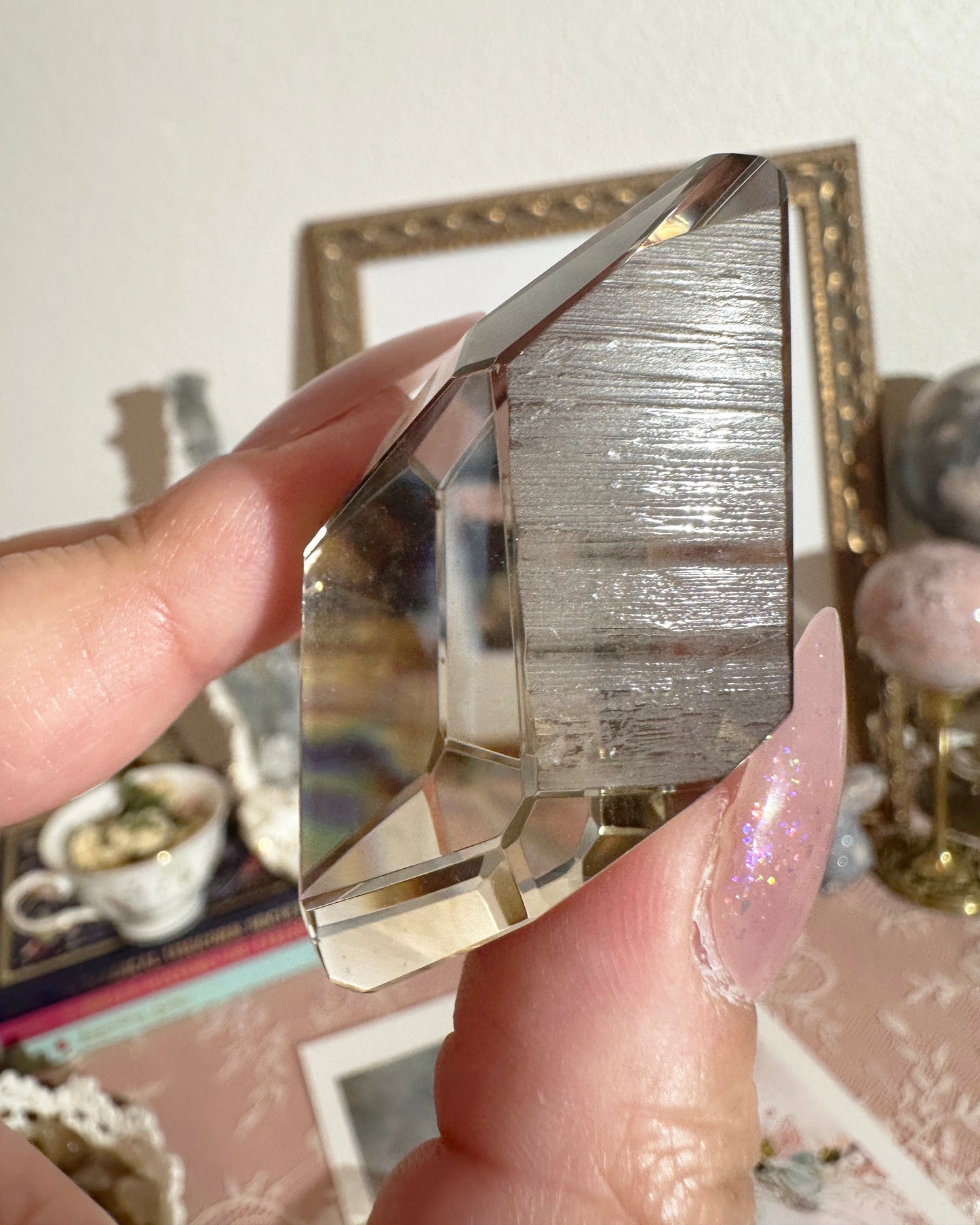 Smoky Lemurian Quartz – Partially Polished Double‑Terminated Point, Ascension Stone | Choose Size