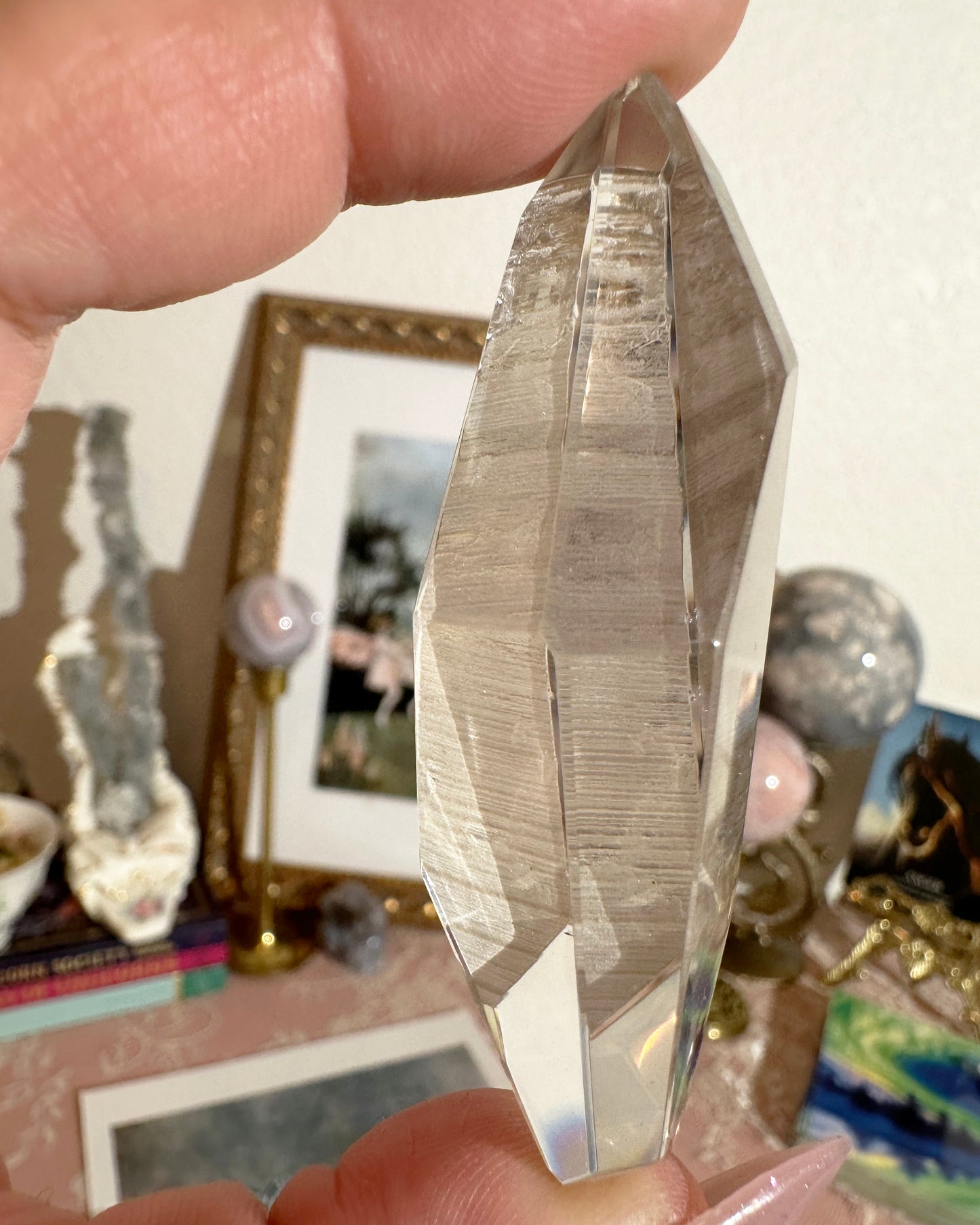 Smoky Lemurian Quartz – Partially Polished Double‑Terminated Point, Ascension Stone | Choose Size