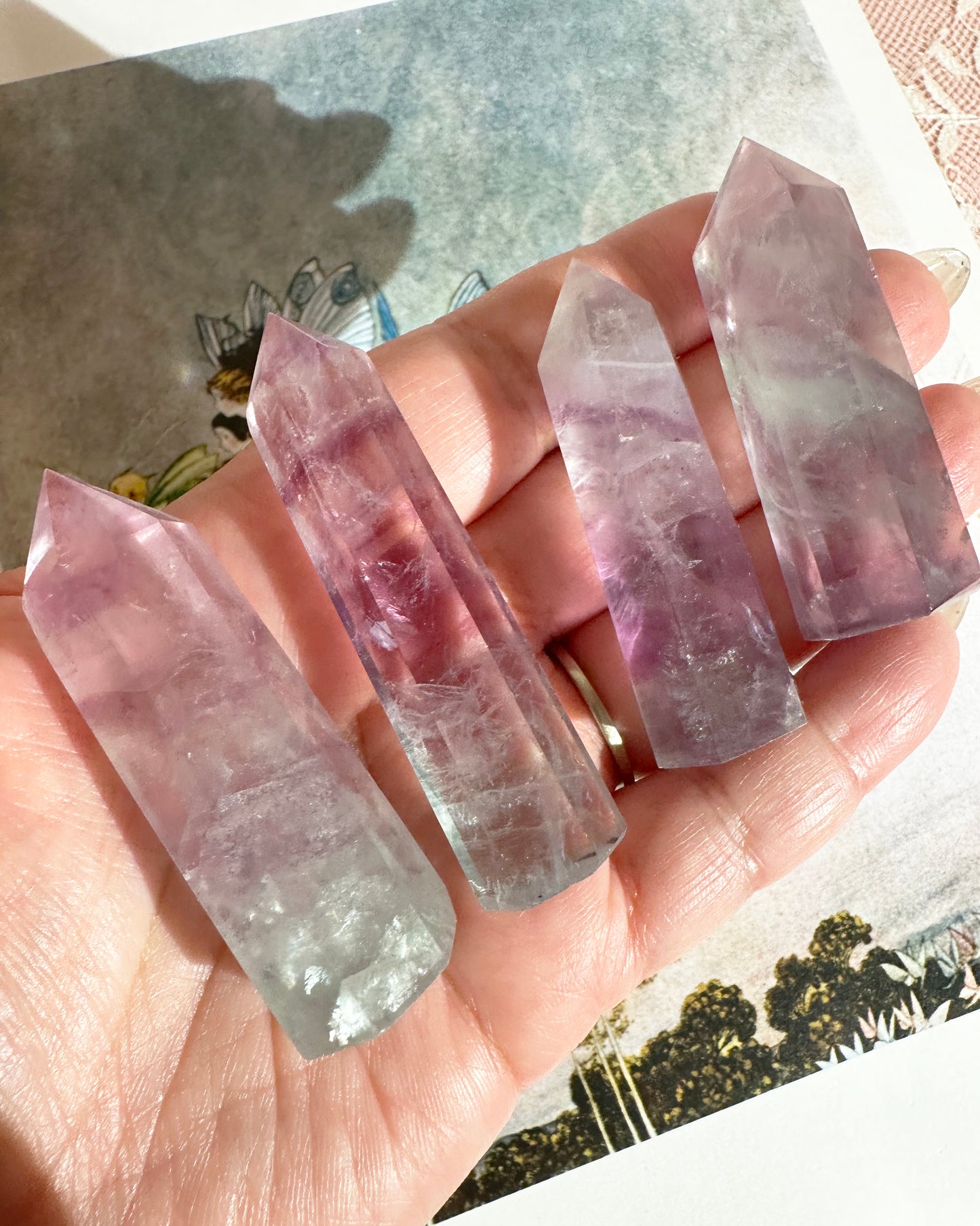 Candy Rainbow Fluorite Tower Crystal – Polished Multicolor Point, Focus & Protection | Choose Your Size, 1 Piece