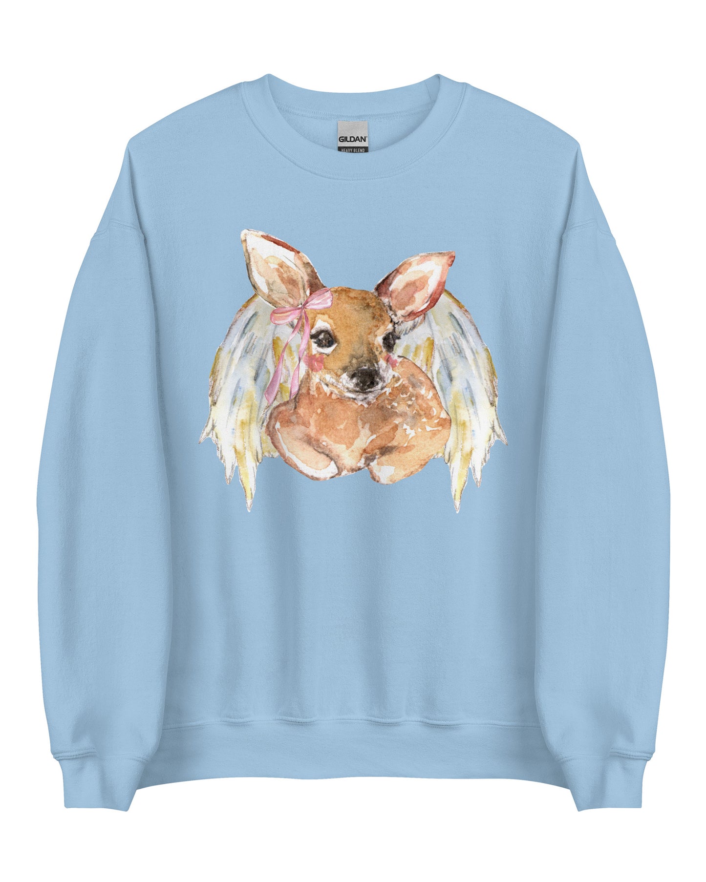 Angelic Fawn Cottagecore Sweatshirt - Winged Deer Soft Pullover (Unisex)