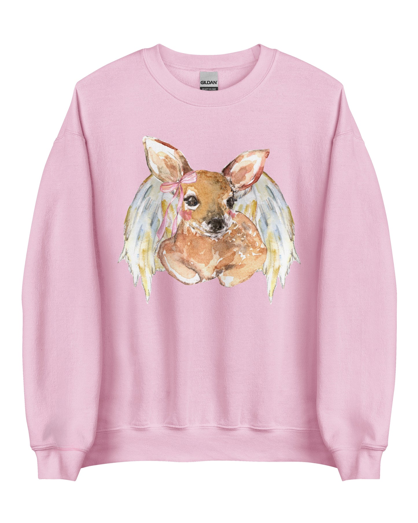 Angelic Fawn Cottagecore Sweatshirt - Winged Deer Soft Pullover (Unisex)