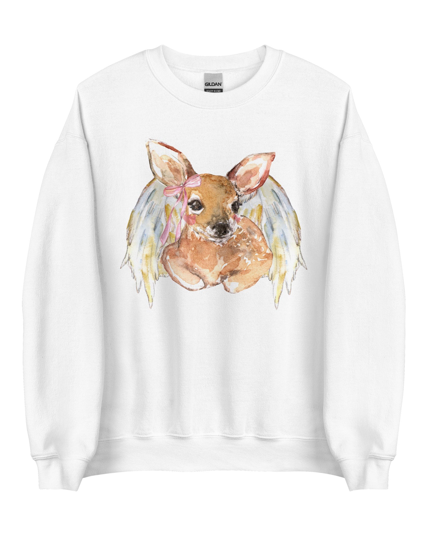 Angelic Fawn Cottagecore Sweatshirt - Winged Deer Soft Pullover (Unisex)