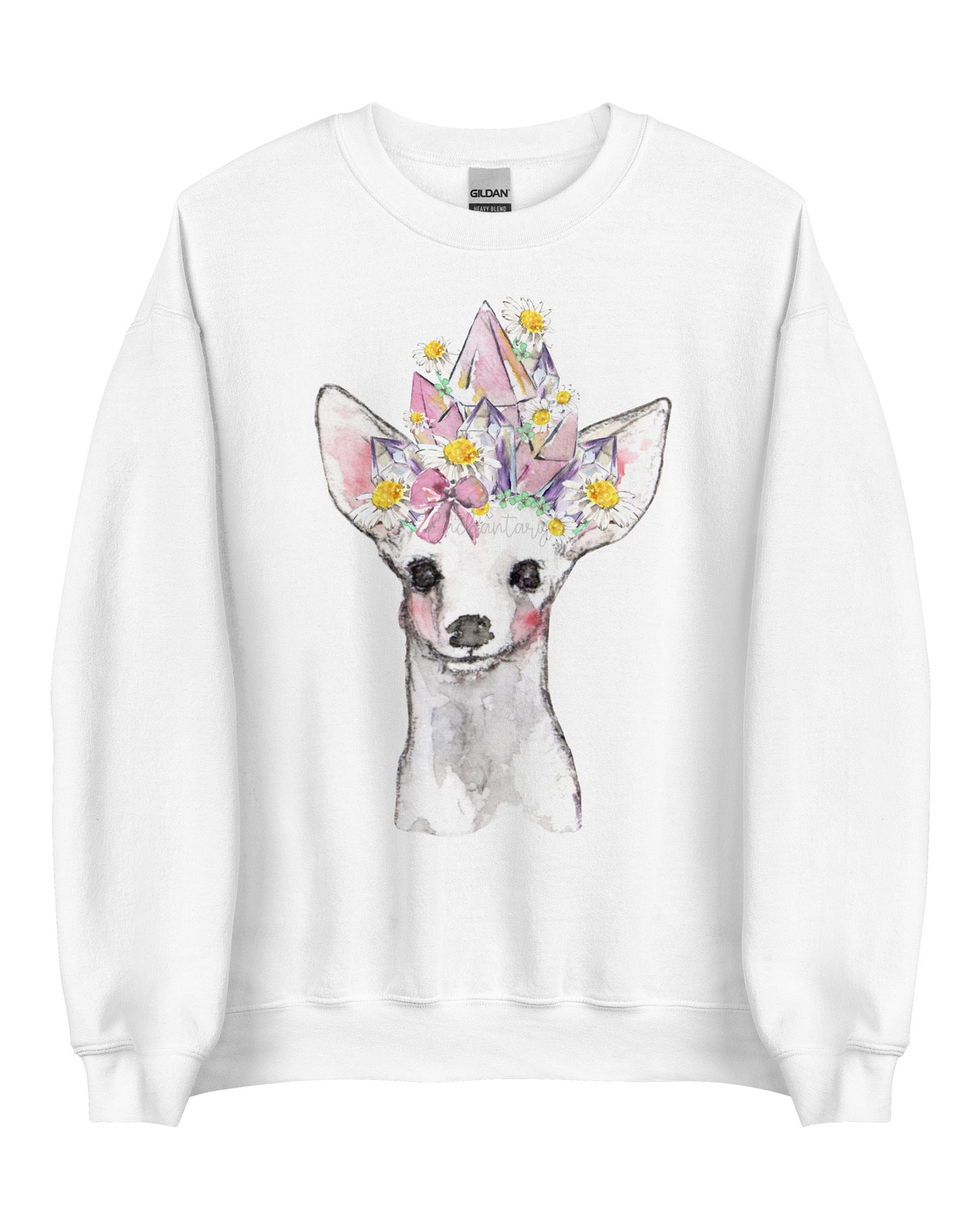 White Hart Crystal Deer Sweatshirt - Crystal Lover Gift Soft Pullover (Unisex)