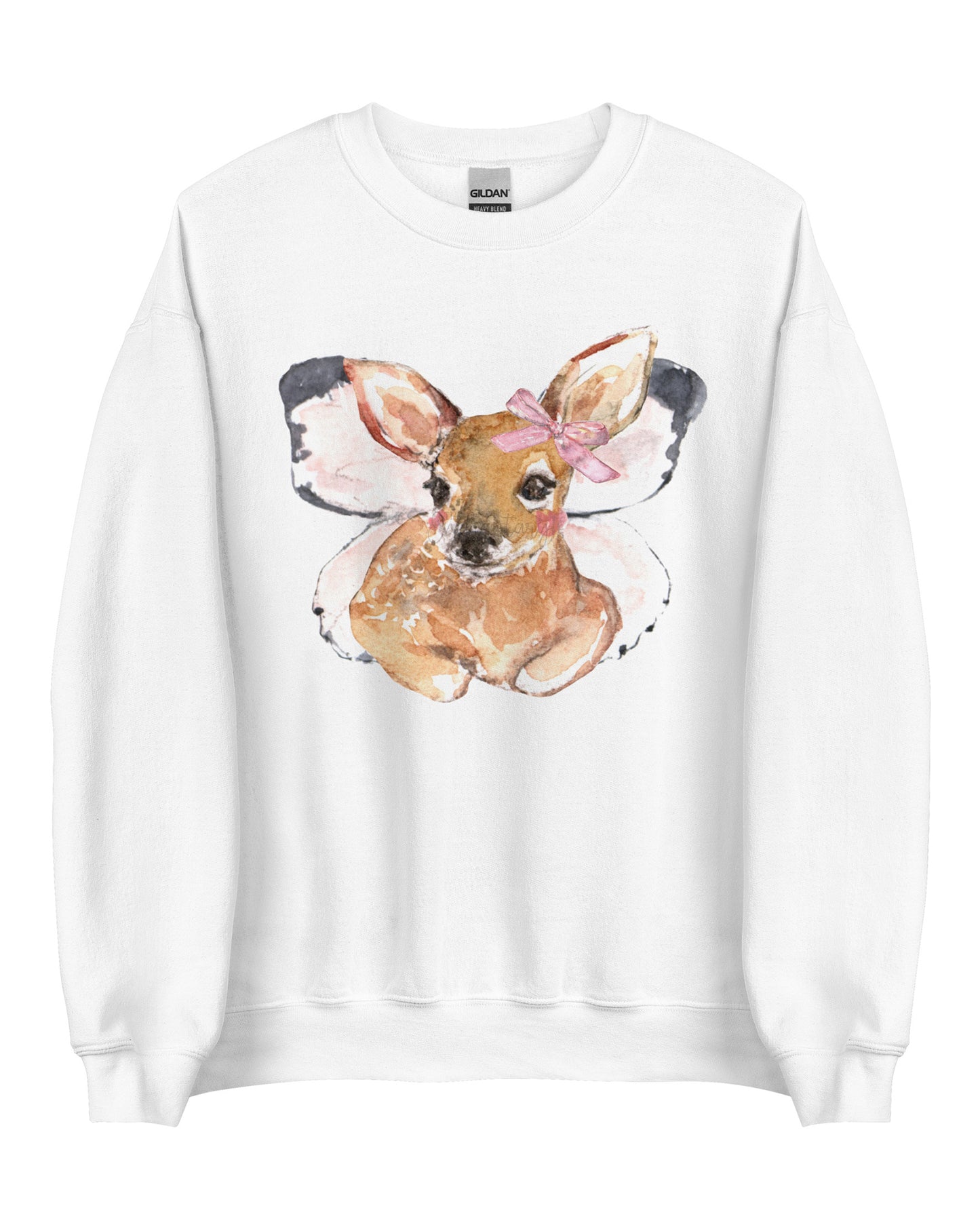 Butterfly Fawn Cottagecore Sweatshirt - Winged Deer Soft Pullover (Unisex)