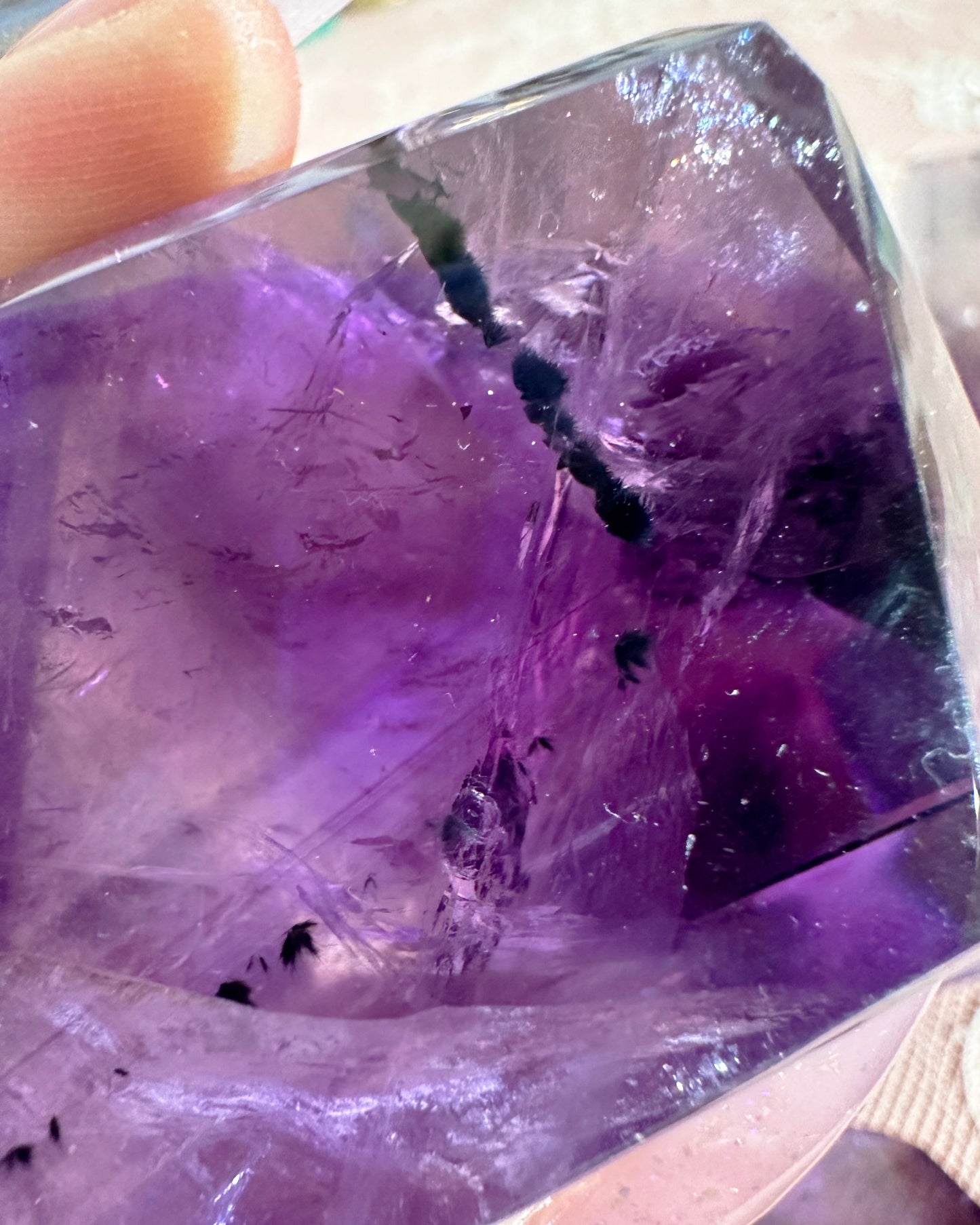 Amethyst Freeform Crystal with Goethite Inclusions – Stone for Insight & Grounding | Choose Your Piece