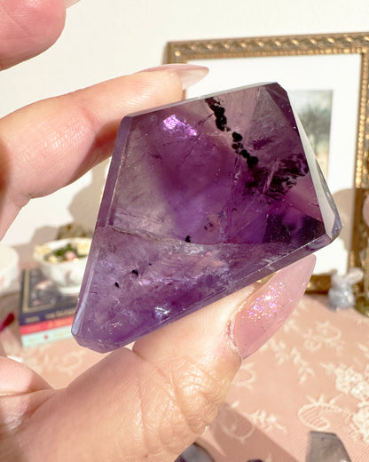 Amethyst Freeform Crystal with Goethite Inclusions – Stone for Insight & Grounding | Choose Your Piece
