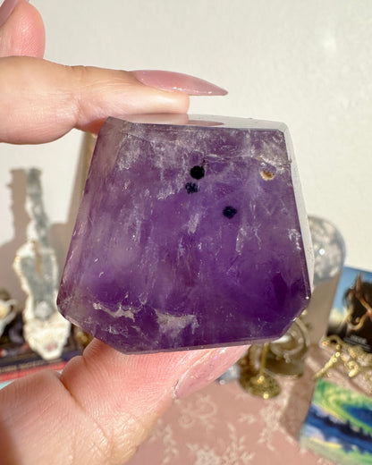 Amethyst Freeform Crystal with Goethite Inclusions – Stone for Insight & Grounding | Choose Your Piece