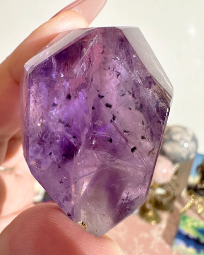 Amethyst Freeform Crystal with Goethite Inclusions – Stone for Insight & Grounding | Choose Your Piece