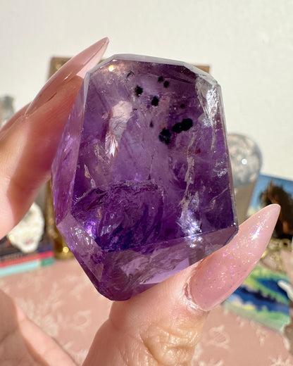 Amethyst Freeform Crystal with Goethite Inclusions – Stone for Insight & Grounding | Choose Your Piece