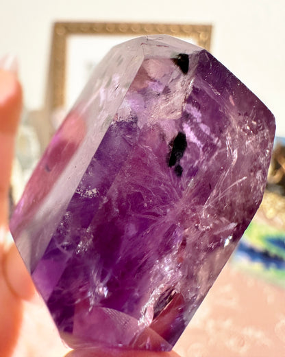 Amethyst Freeform Crystal with Goethite Inclusions – Stone for Insight & Grounding | Choose Your Piece