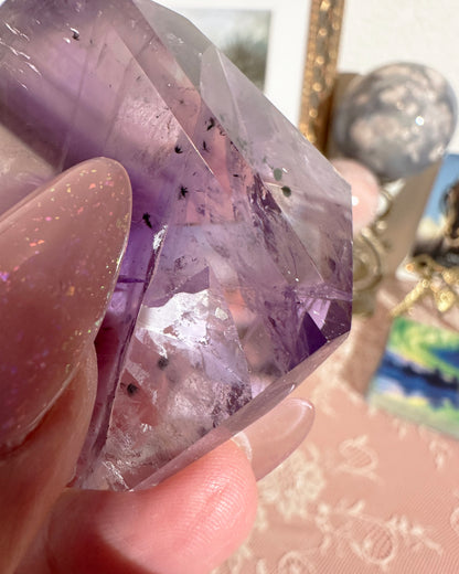 Amethyst Freeform Crystal with Goethite Inclusions – Stone for Insight & Grounding | Choose Your Piece