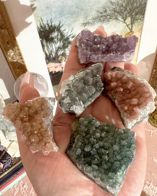 Sugar Rainbow Amethyst Cluster – Small Rare Collector Druzy Crystal | Choose Your Piece