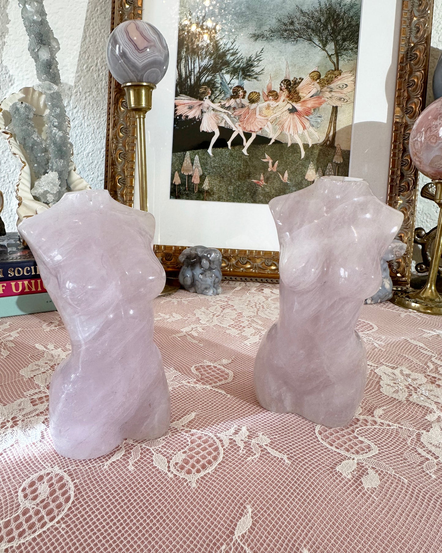 Purple Rose Quartz Goddess Body Carving – Venus Figure Love Crystal, Feminine Energy  | 1 Piece