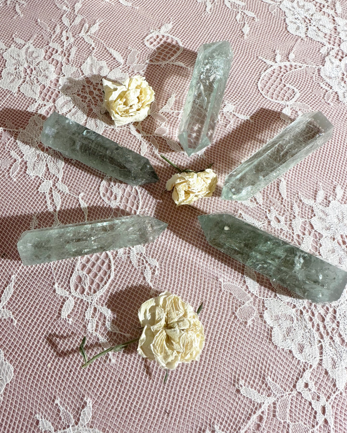 Green Amethyst (Prasiolite) Tower Crystal – Polished Green Quartz Point, Heart Chakra  | 1 Piece