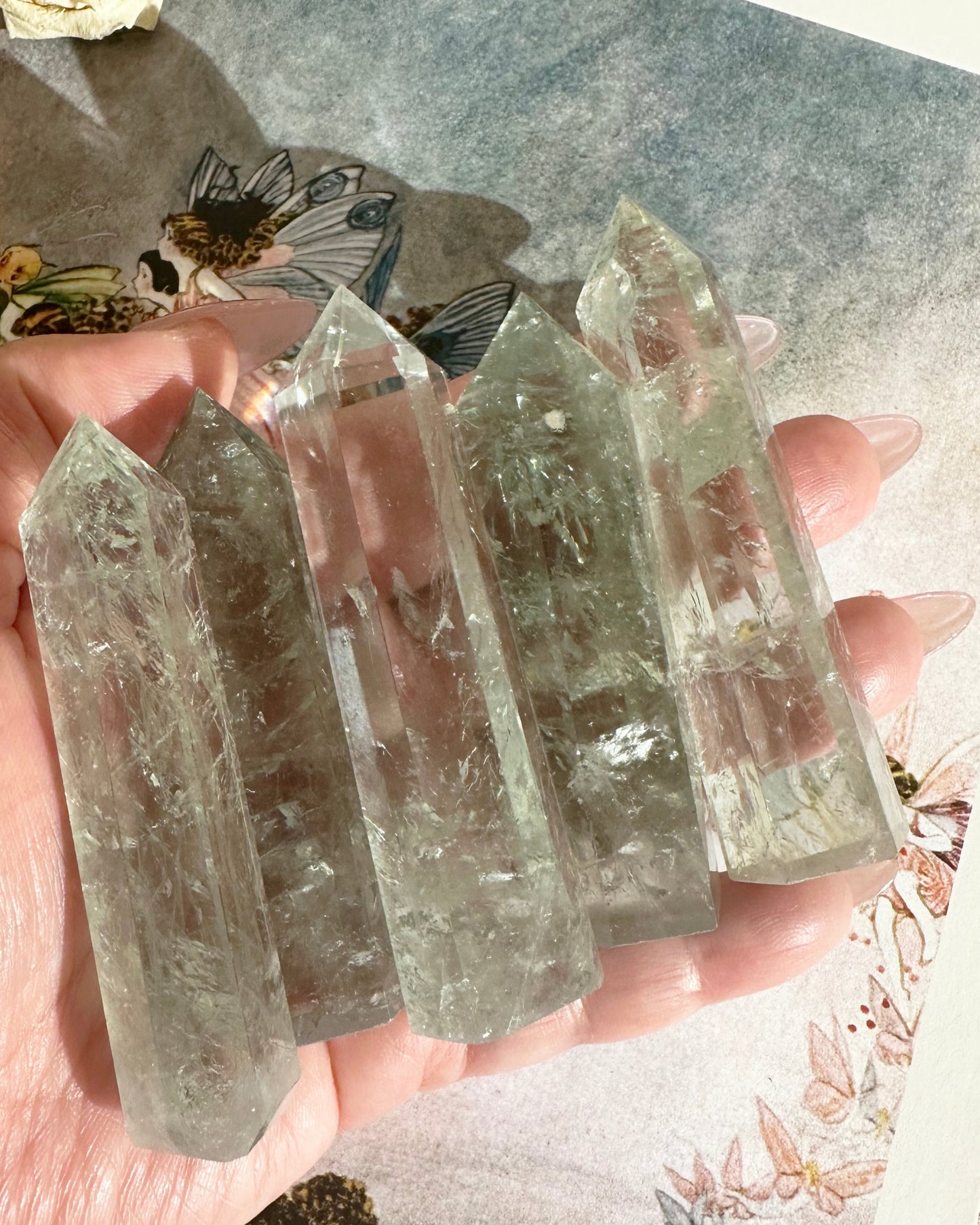 Green Amethyst (Prasiolite) Tower Crystal – Polished Green Quartz Point, Heart Chakra  | 1 Piece