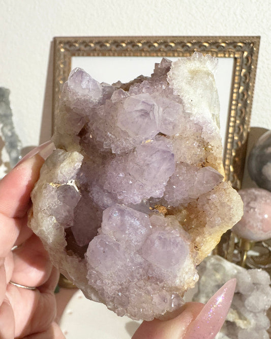 Lavender Spirit Quartz Cluster Crystal – Medium Druzy Fairy Quartz, Crown Chakra | 1 Piece