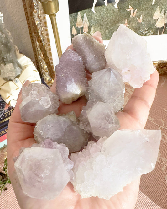 Spirit Quartz Point (Finger) Crystal – Small Druzy Fairy Quartz Crystal, Crown Chakra | 1 Piece, Random Color