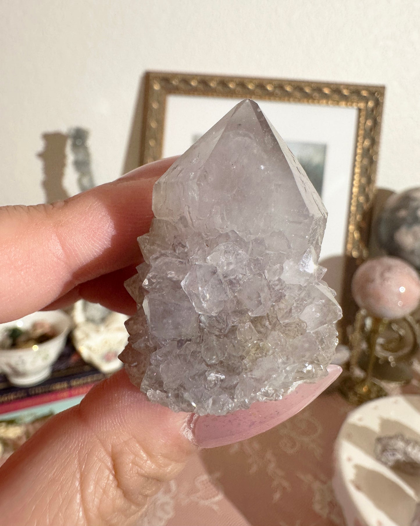 Spirit Quartz Point (Finger) Crystal – Small Druzy Fairy Quartz Crystal, Crown Chakra | 1 Piece, Random Color