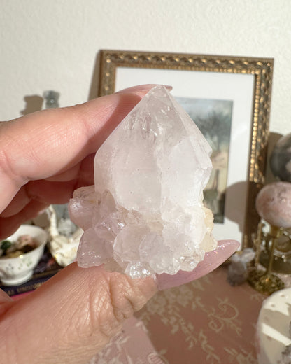Spirit Quartz Point (Finger) Crystal – Small Druzy Fairy Quartz Crystal, Crown Chakra | 1 Piece, Random Color