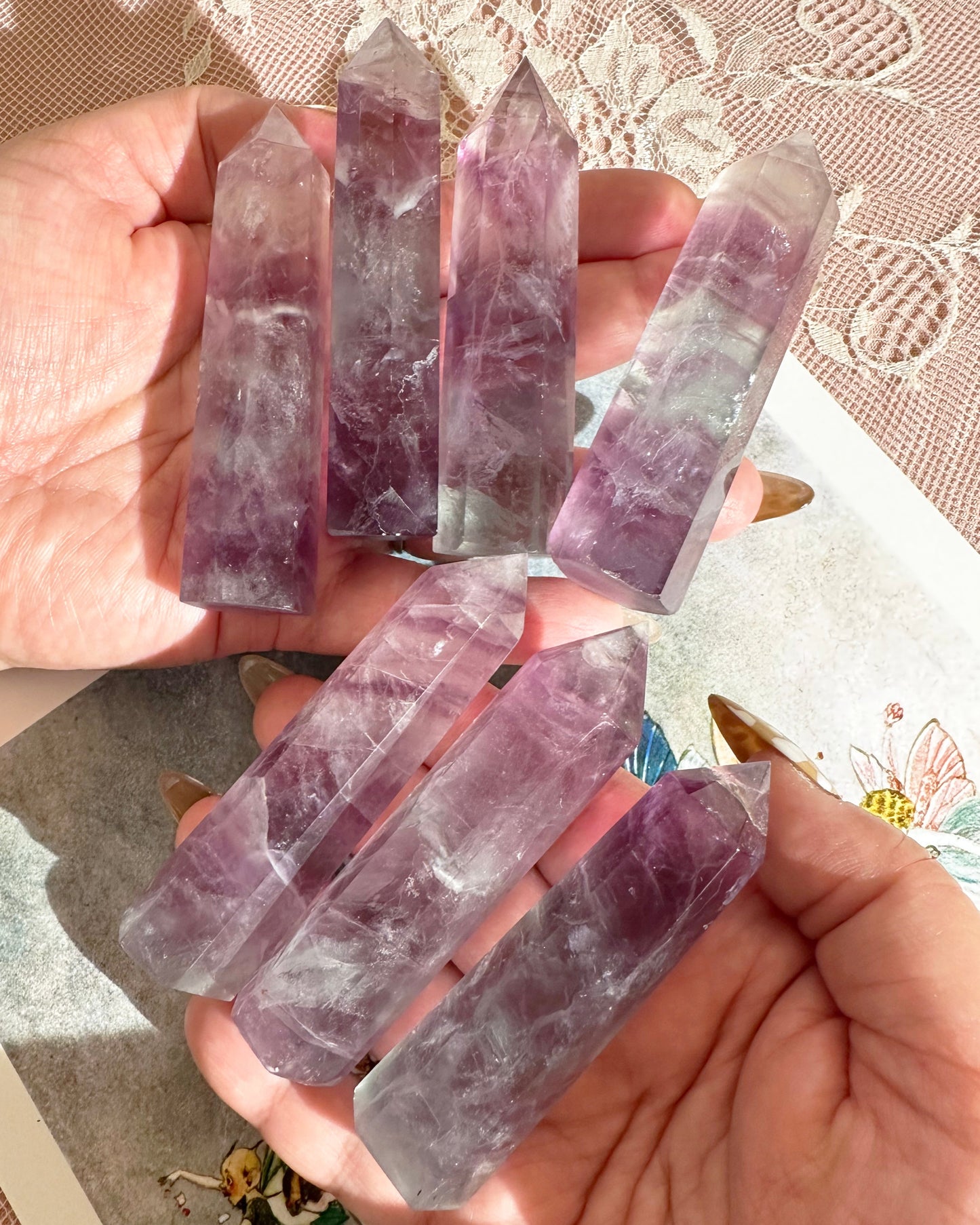 Candy Rainbow Fluorite Tower Crystal – Polished Multicolor Point, Focus & Protection | Choose Your Size, 1 Piece
