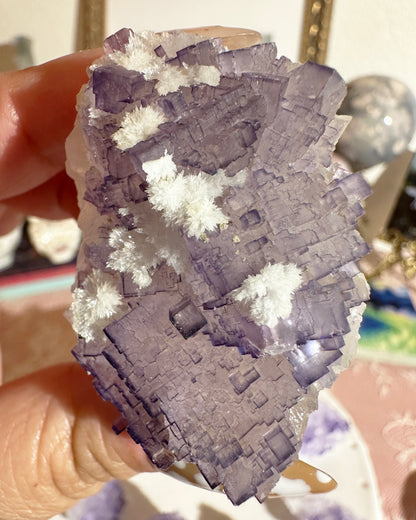 Tule Fluorite Specimen – Purple Fluorite Crystal (some with Calcite) Focus & Clarity | Choose Style, 1  Piece