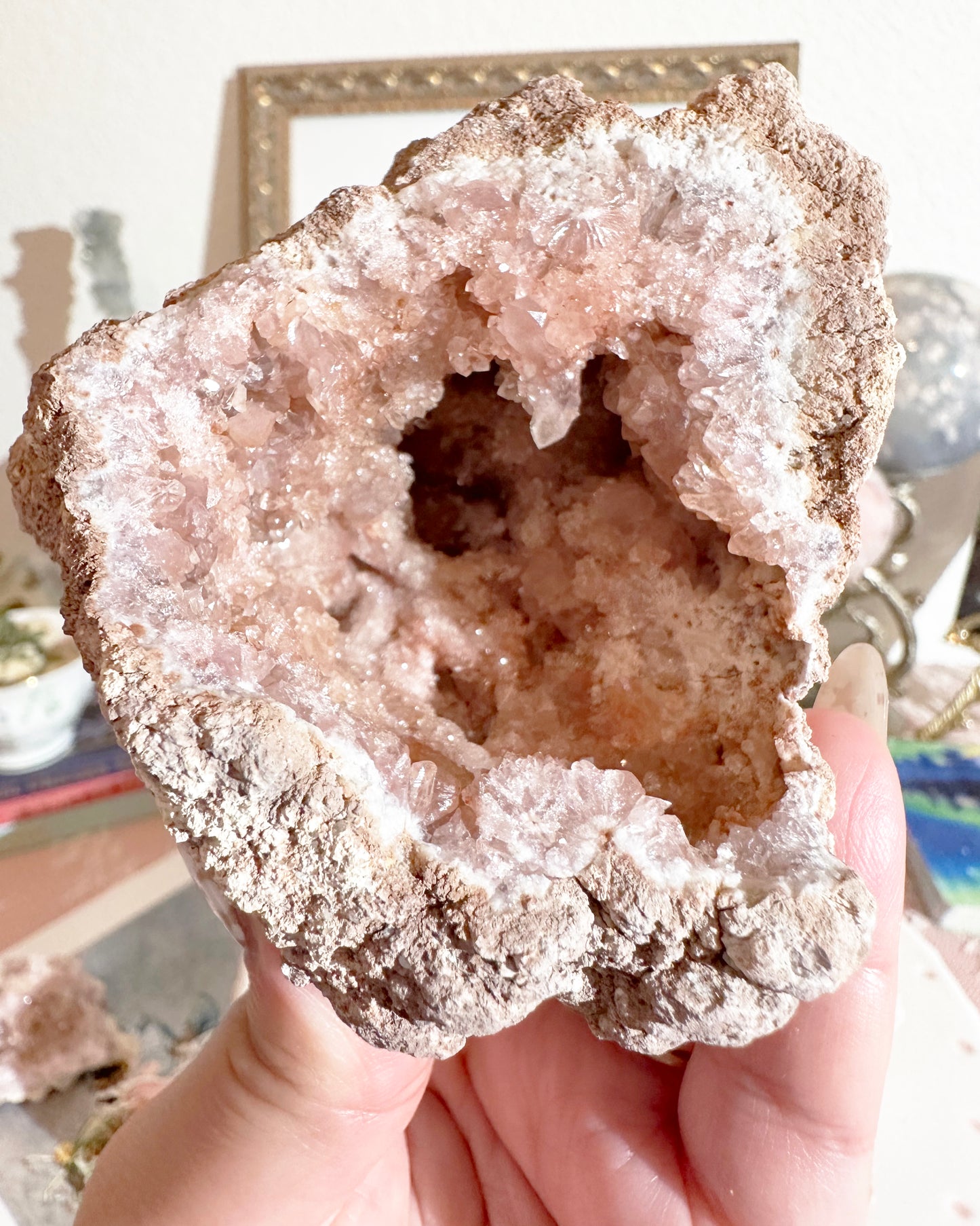 Pink Amethyst Geode Crystal – Naturally Pink Druzy (Argentina) Self‑Love Stone | Choose Piece