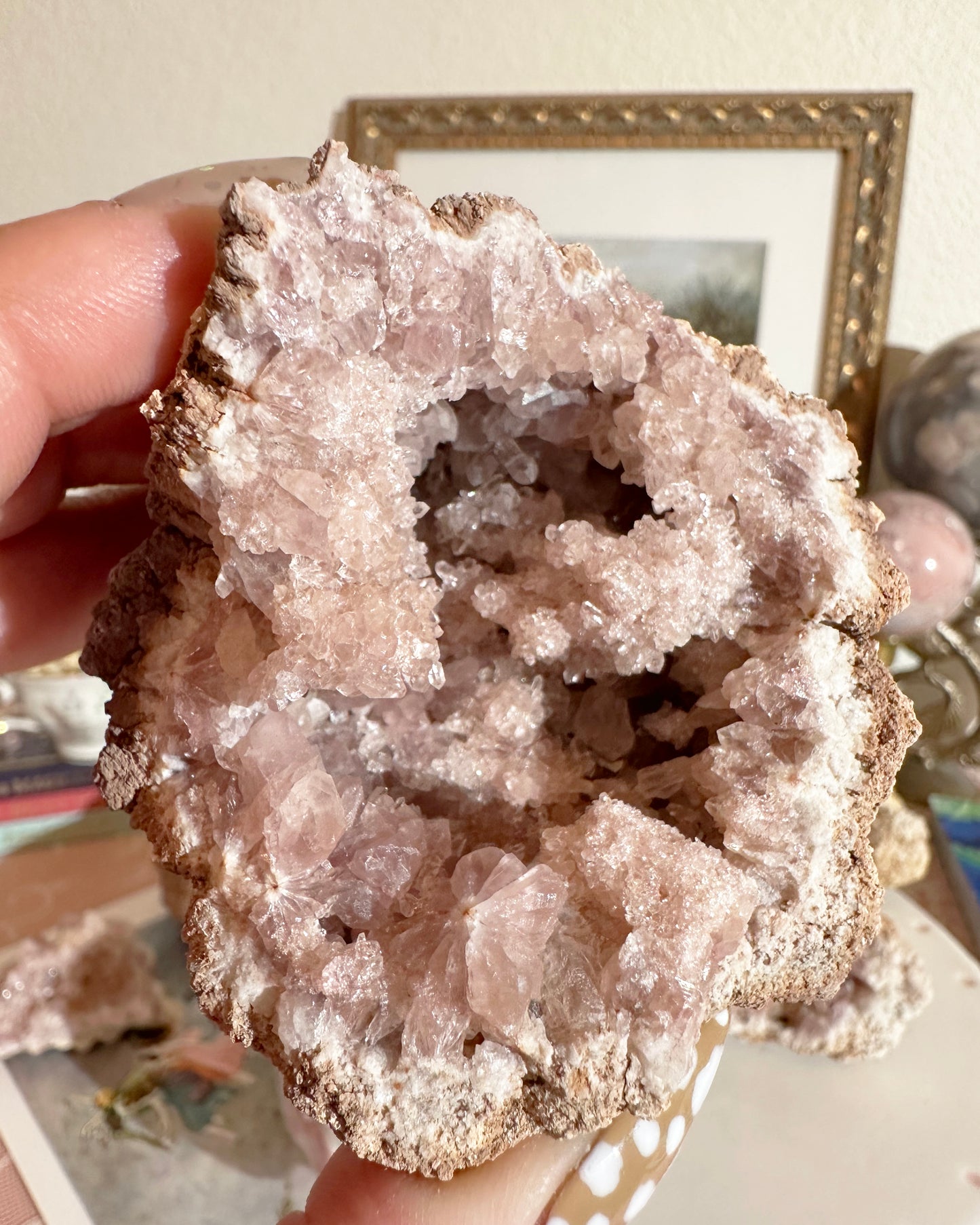 Pink Amethyst Geode Crystal – Naturally Pink Druzy (Argentina) Self‑Love Stone | Choose Piece