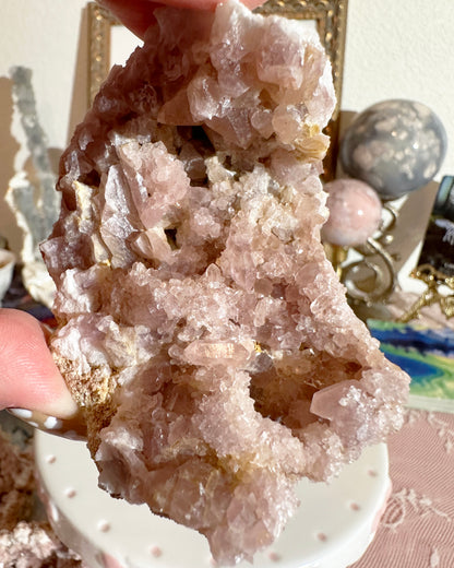 Pink Amethyst Geode Crystal – Naturally Pink Druzy (Argentina) Self‑Love Stone | Choose Piece