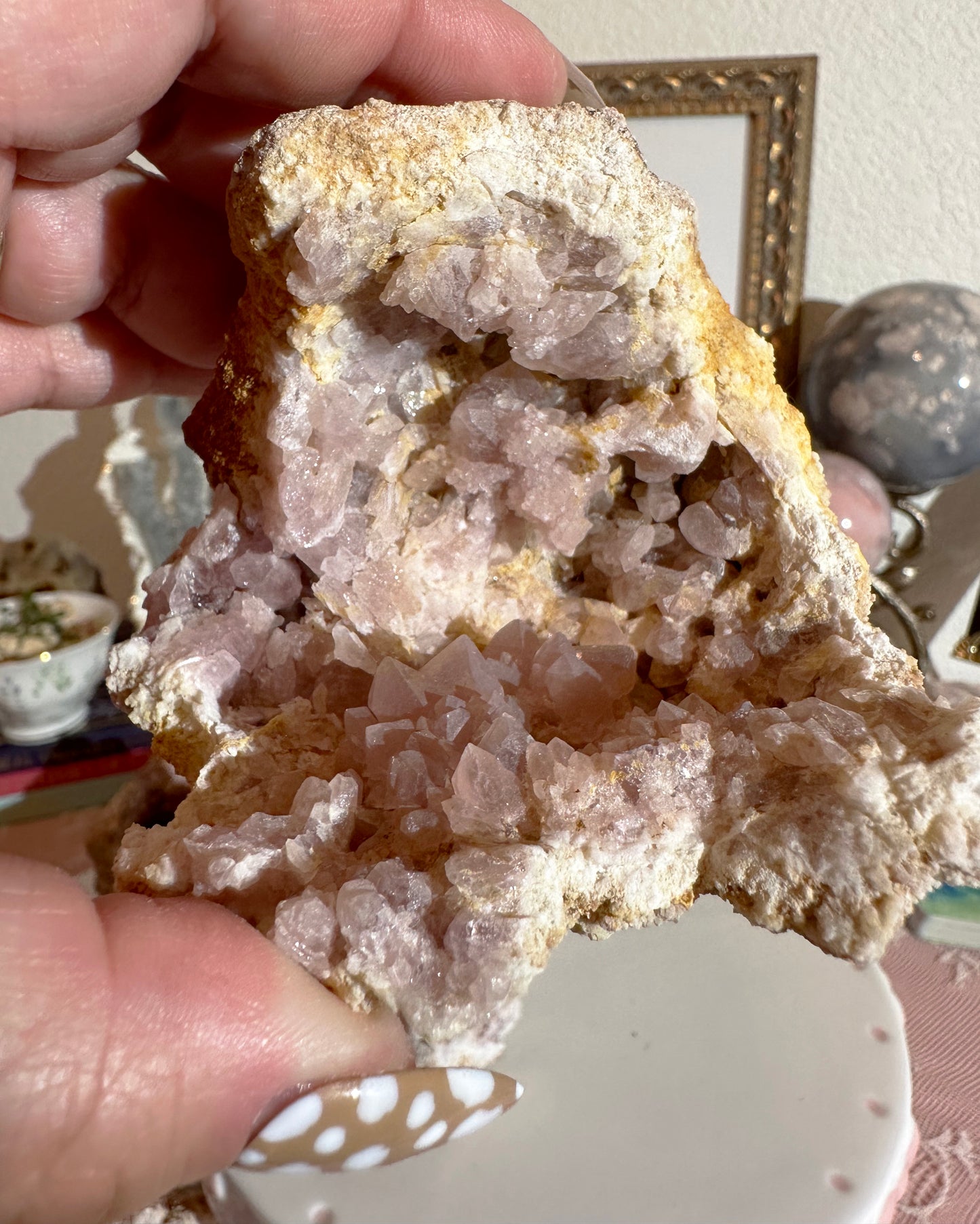 Pink Amethyst Geode Crystal – Naturally Pink Druzy (Argentina) Self‑Love Stone | Choose Piece