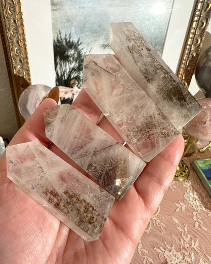 Small Dendritic Quartz Tower Crystal – Quartz Inclusion Point, Clarity & Growth Stone | Choose Your Piece