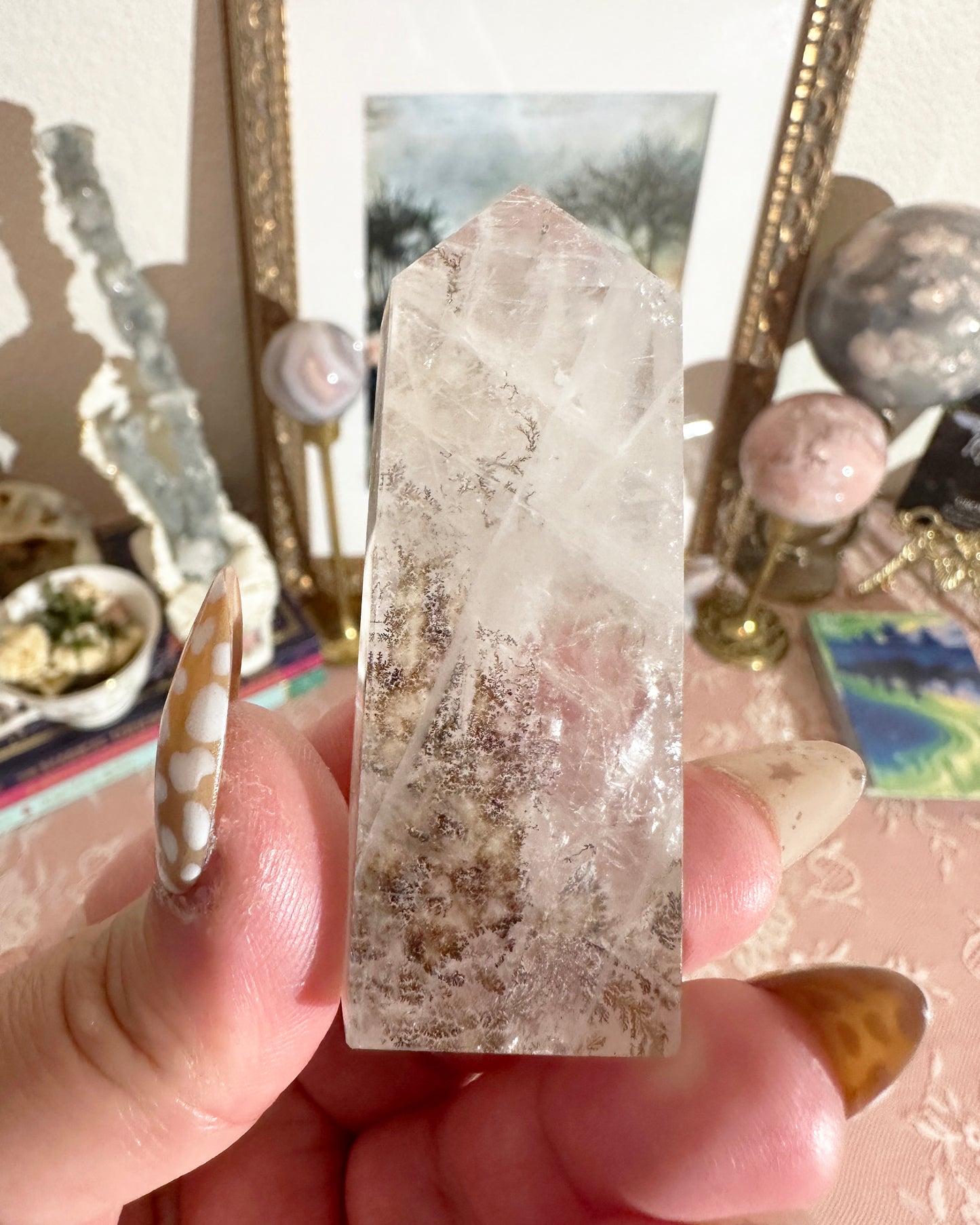 Small Dendritic Quartz Tower Crystal – Quartz Inclusion Point, Clarity & Growth Stone | Choose Your Piece