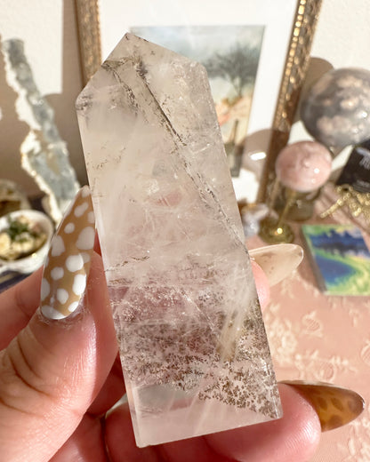 Small Dendritic Quartz Tower Crystal – Quartz Inclusion Point, Clarity & Growth Stone | Choose Your Piece
