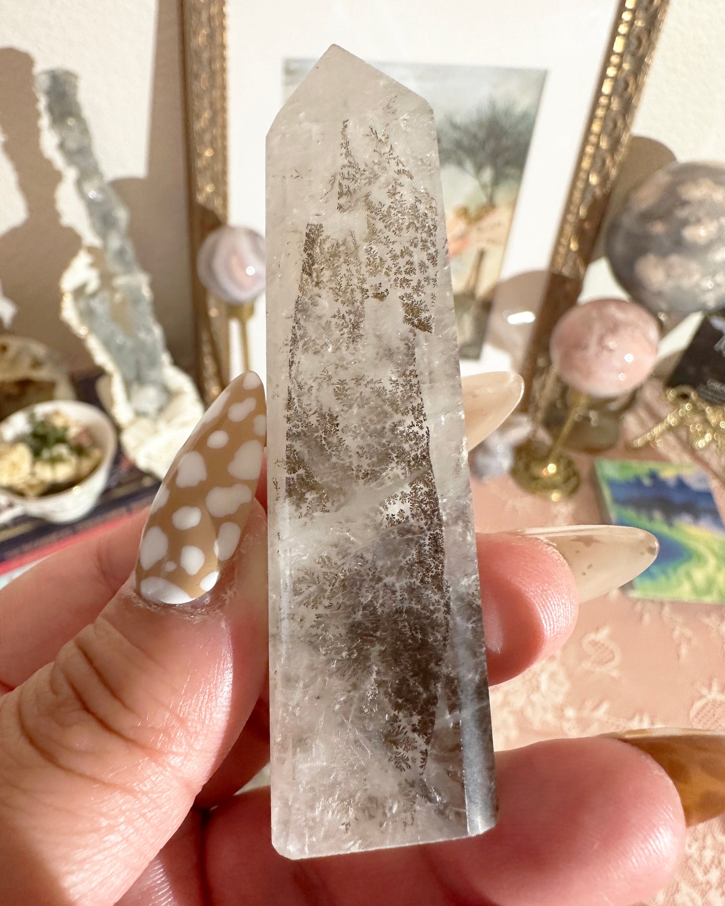 Small Dendritic Quartz Tower Crystal – Quartz Inclusion Point, Clarity & Growth Stone | Choose Your Piece