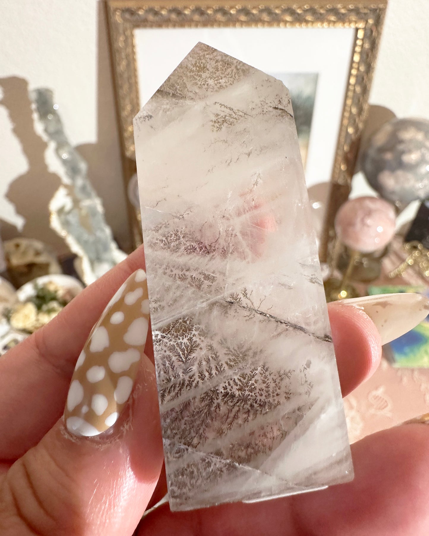Small Dendritic Quartz Tower Crystal – Quartz Inclusion Point, Clarity & Growth Stone | Choose Your Piece