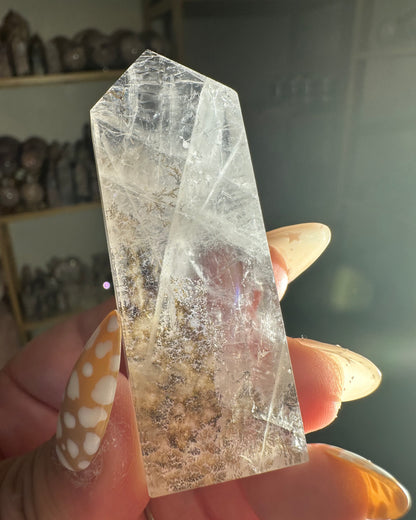 Small Dendritic Quartz Tower Crystal – Quartz Inclusion Point, Clarity & Growth Stone | Choose Your Piece