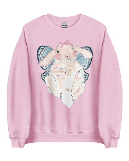 Butterfly Bunny Fairycore Sweatshirt - Winged Rabbit Soft Pullover (Unisex)