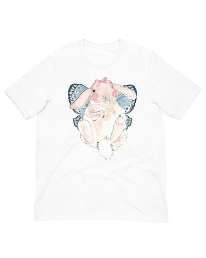 Butterfly Bunny Fairycore Graphic Tee - Winged Rabbit Soft Cotton T‑Shirt (Unisex)