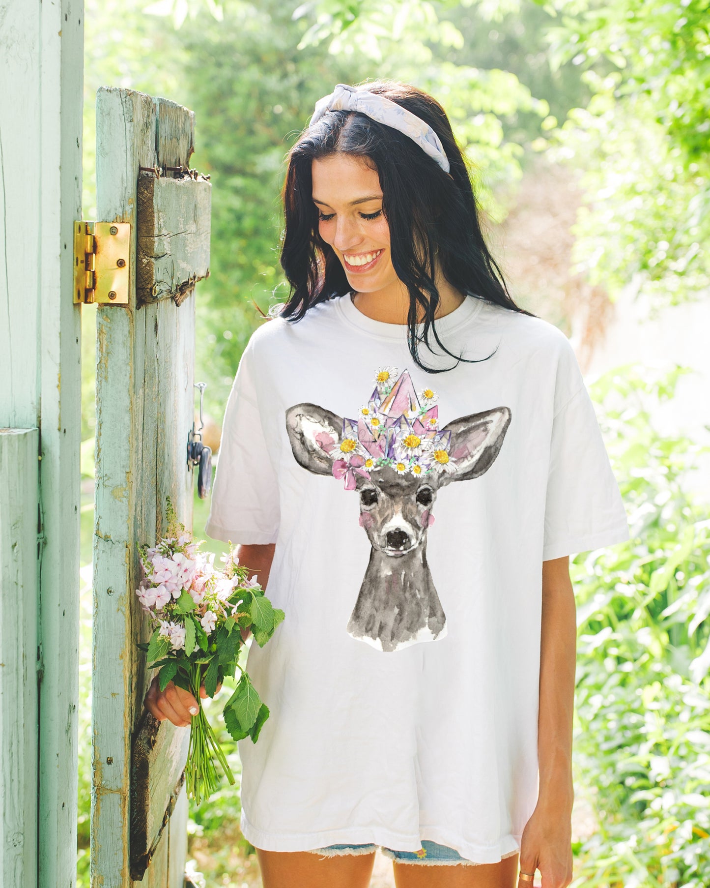 Coquette Crystal Deer Graphic Tee - Crystal Lover Gift Soft Cotton T‑Shirt (Unisex)