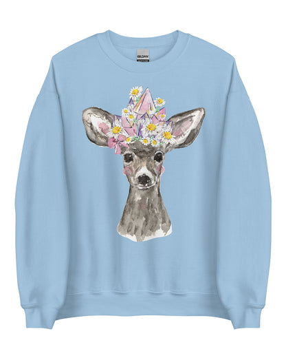 Coquette Crystal Deer Sweatshirt - Crystal Lover Gift Soft Pullover (Unisex)