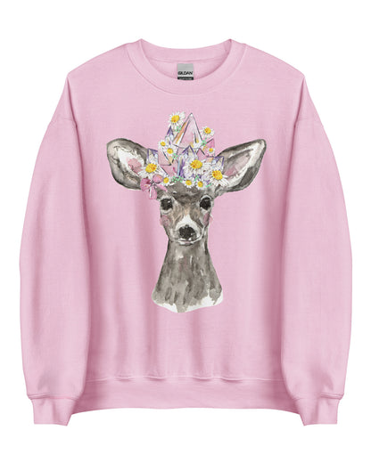 Coquette Crystal Deer Sweatshirt - Crystal Lover Gift Soft Pullover (Unisex)